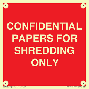 CONFIDENTIAL PAPERS FOR SHREDDING ONLY